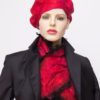 red felted silk scarf